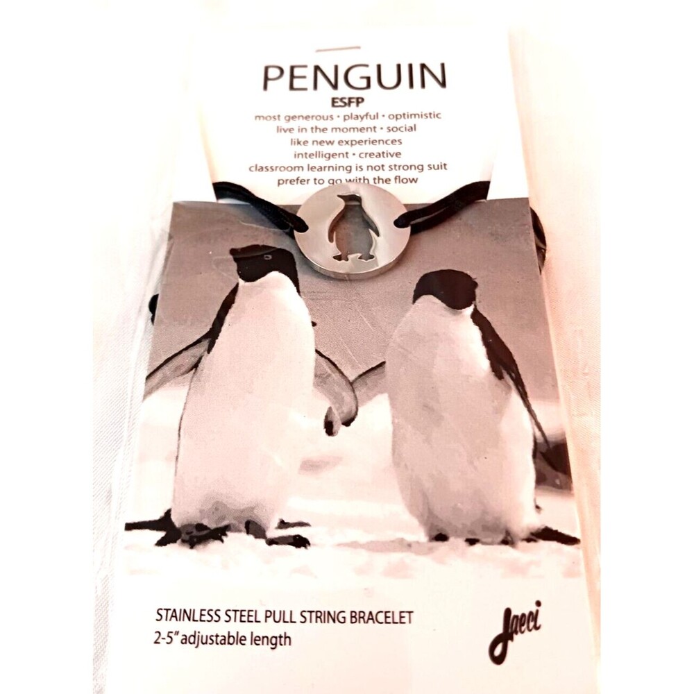 PENGUIN SPIRIT ANIMAL STAINLESS STEEL BRACELET (adjustable length)
